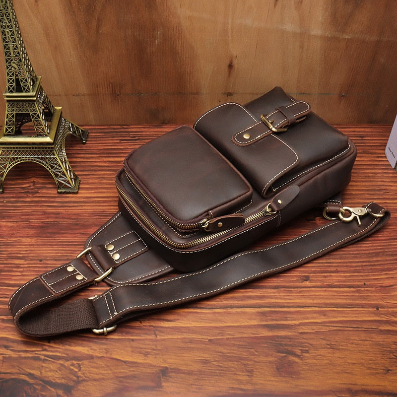 Leather Chest Bag for Men