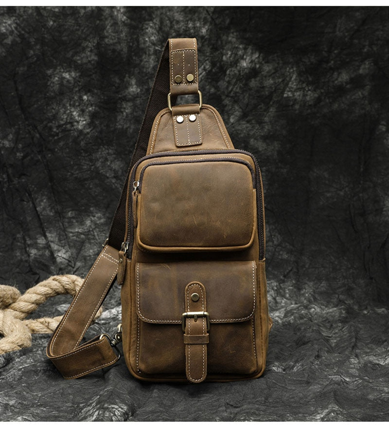 Leather Chest Bag for Men