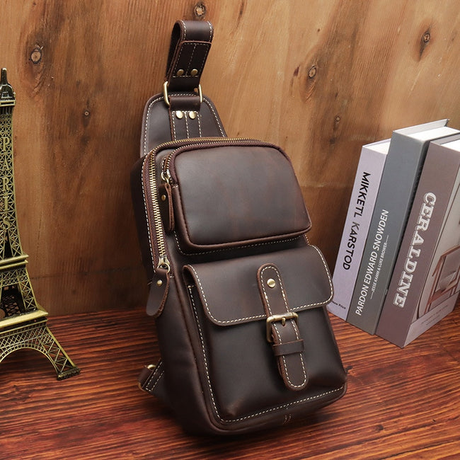 Leather Chest Bag for Men