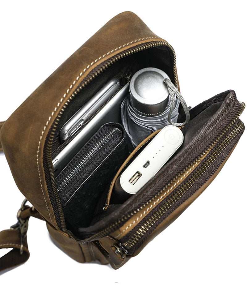 Leather Chest Bag for Men