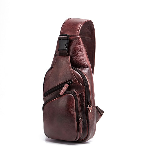 Leather men Chest Bag