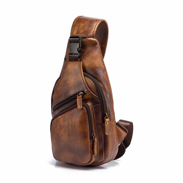 Leather men Chest Bag