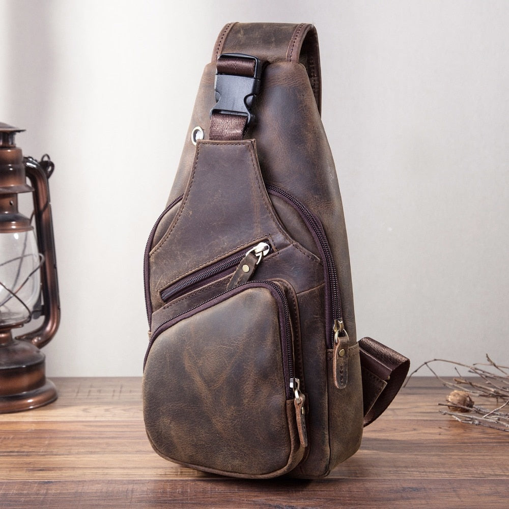 Leather men Chest Bag